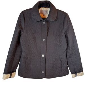 Johnston & Murphy Jacket Women Medium Black Quilted Lined Soft Shell Toggle